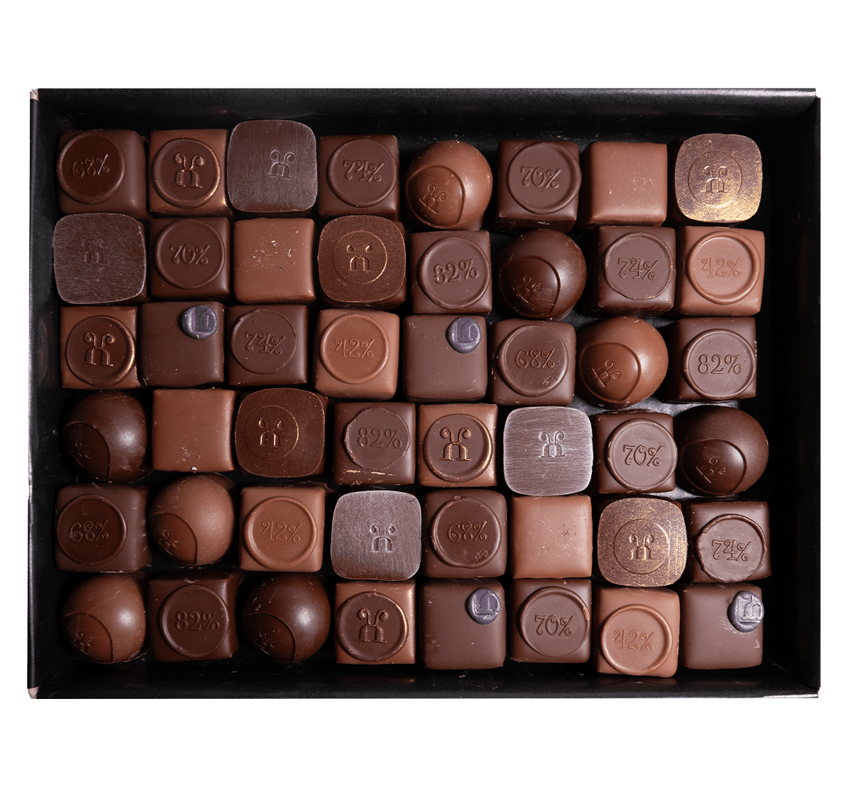 Coffrets de 48 chocolats d'été assortis