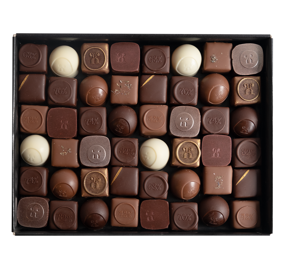 Chocolats d'hiver sans alcool, 48 pièces