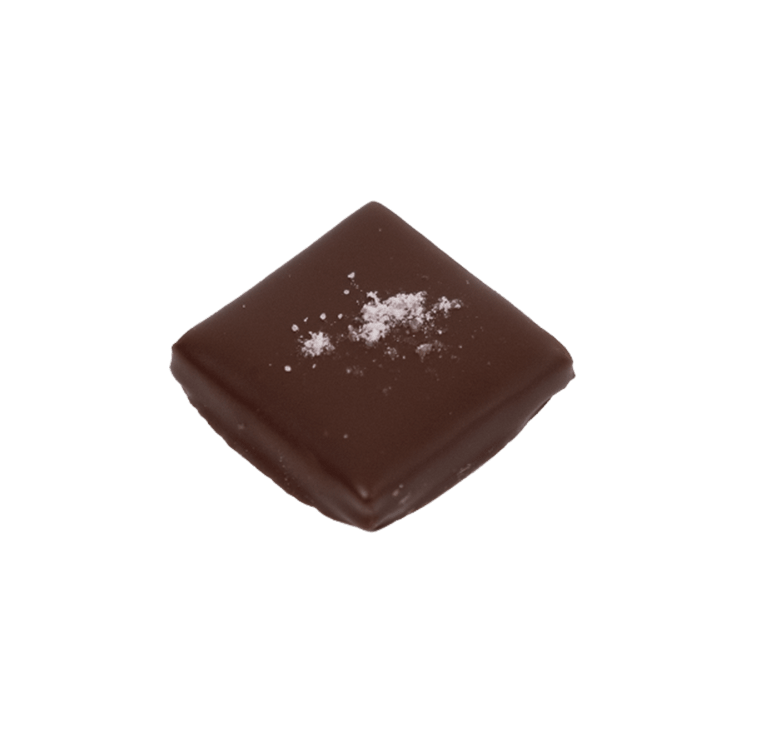 Mit Himbeeren verfeinertes Rahm-Caramel umhüllt von dunkler Grand Cru Schokolade - Max Chocolatier