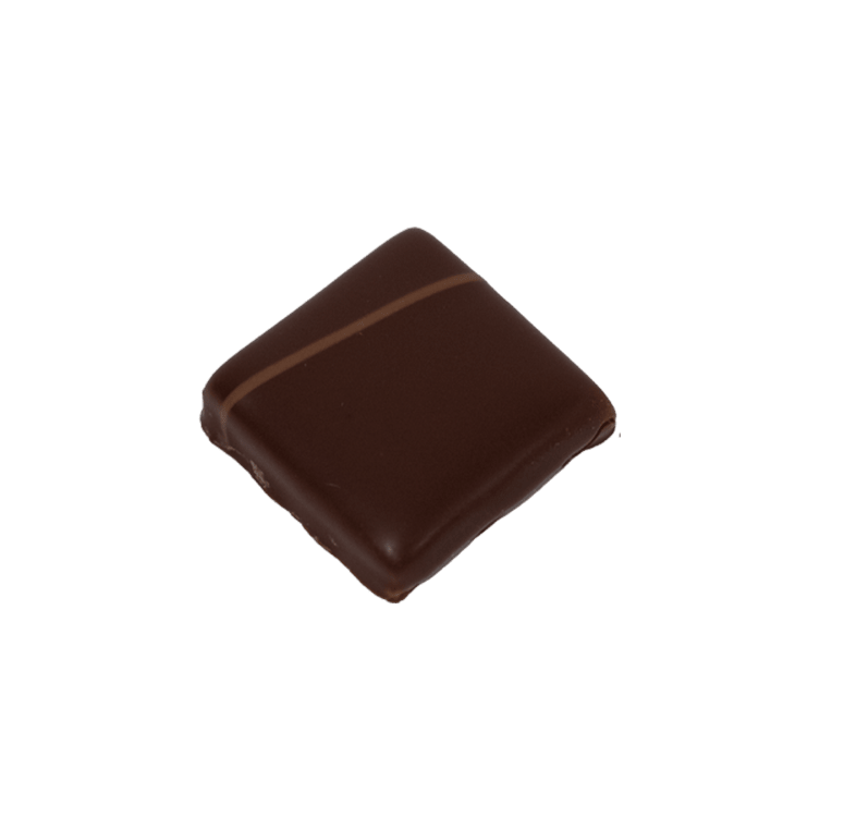Rahm-Caramel Plättli verfeinert mit Yirga Cheeffe-Kaffee umhüllt von dunkler Grand Cru Schokolade - Max Chocolatier
