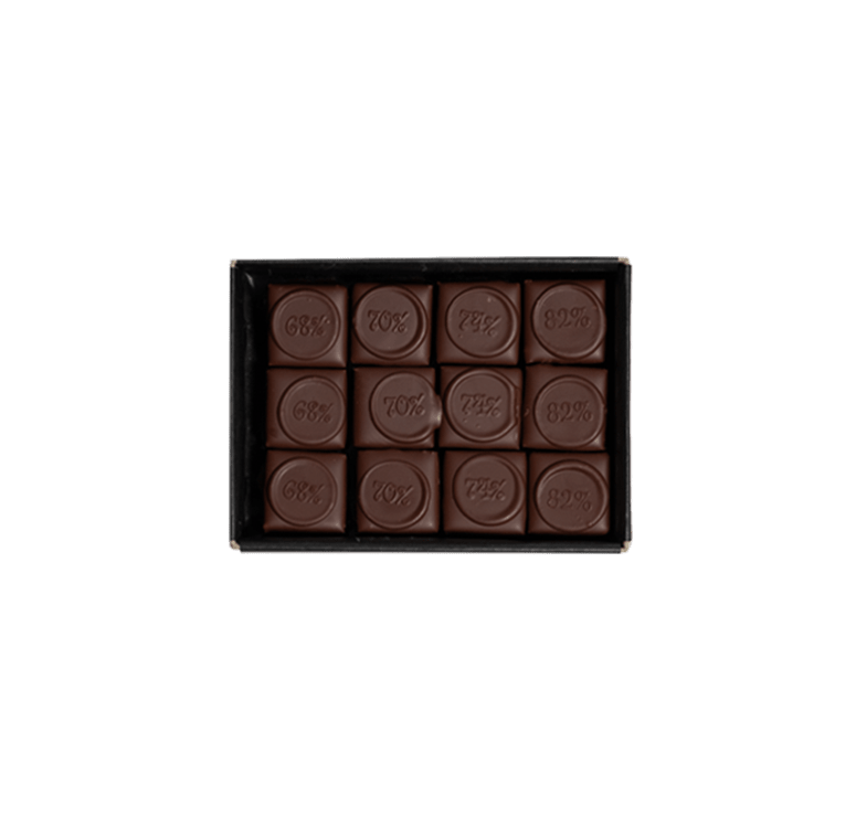 Pralinenschachtel mit 12 Pralinen - Max Chocolatier