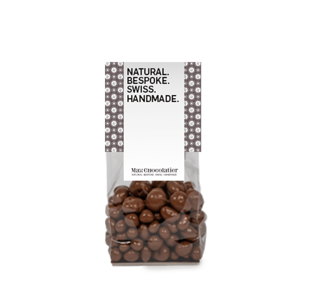 Handgemachte Dragée Passionfruchtkerne überzogen mit Milchschokolade 42% Kakaogehalt - Max Chocolatier