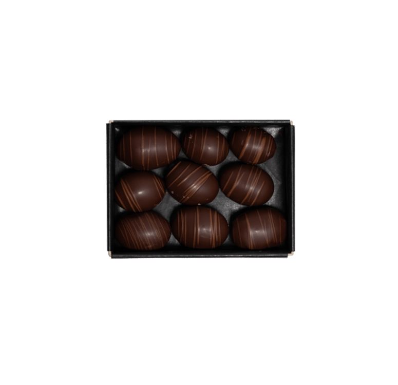 In Grappa eingelegte, türkische Trauben mit Zuckerfondant, dunkler und heller Grand Cru Schokolade - Max Chocolatier