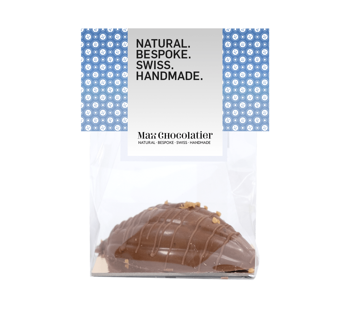 Trinkschokolade in der Form einer halben Kakaofrucht mit Grand Cru-Milchschokolade Caramel und Fleur de sel - Max Chocolatier