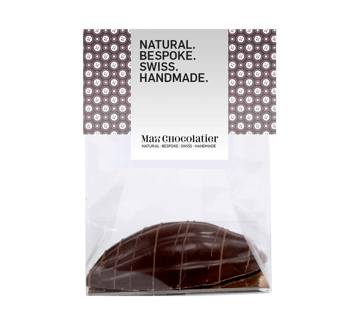 Heisse Schokolade in der Form einer Kakaofrucht aus dunkler Grand Cru-Schokolade mit Zimt und Kardamom - Max Chocolatier