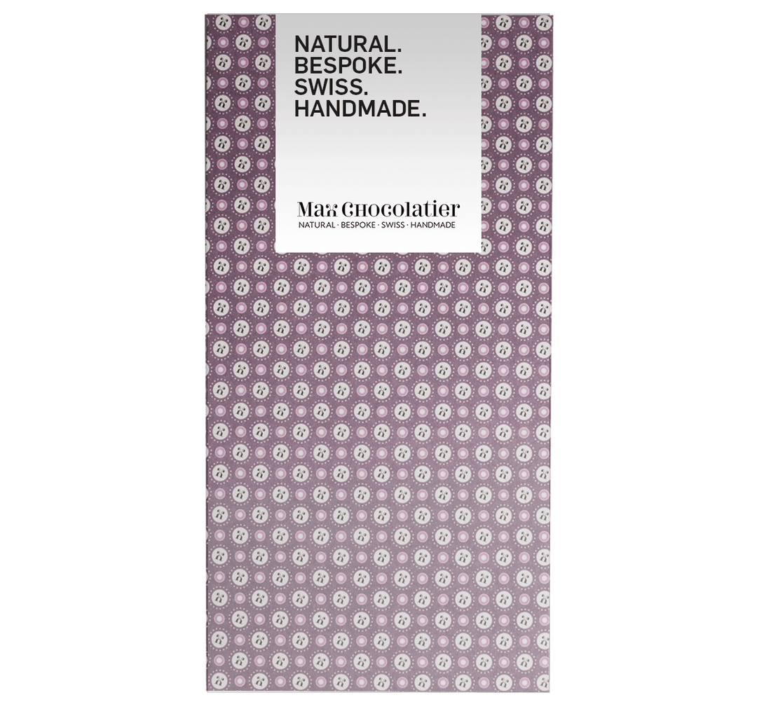 Dunkle Grand Cru Schokolade aus Costa Rica in violetter Verpackung - Max Chocolatier