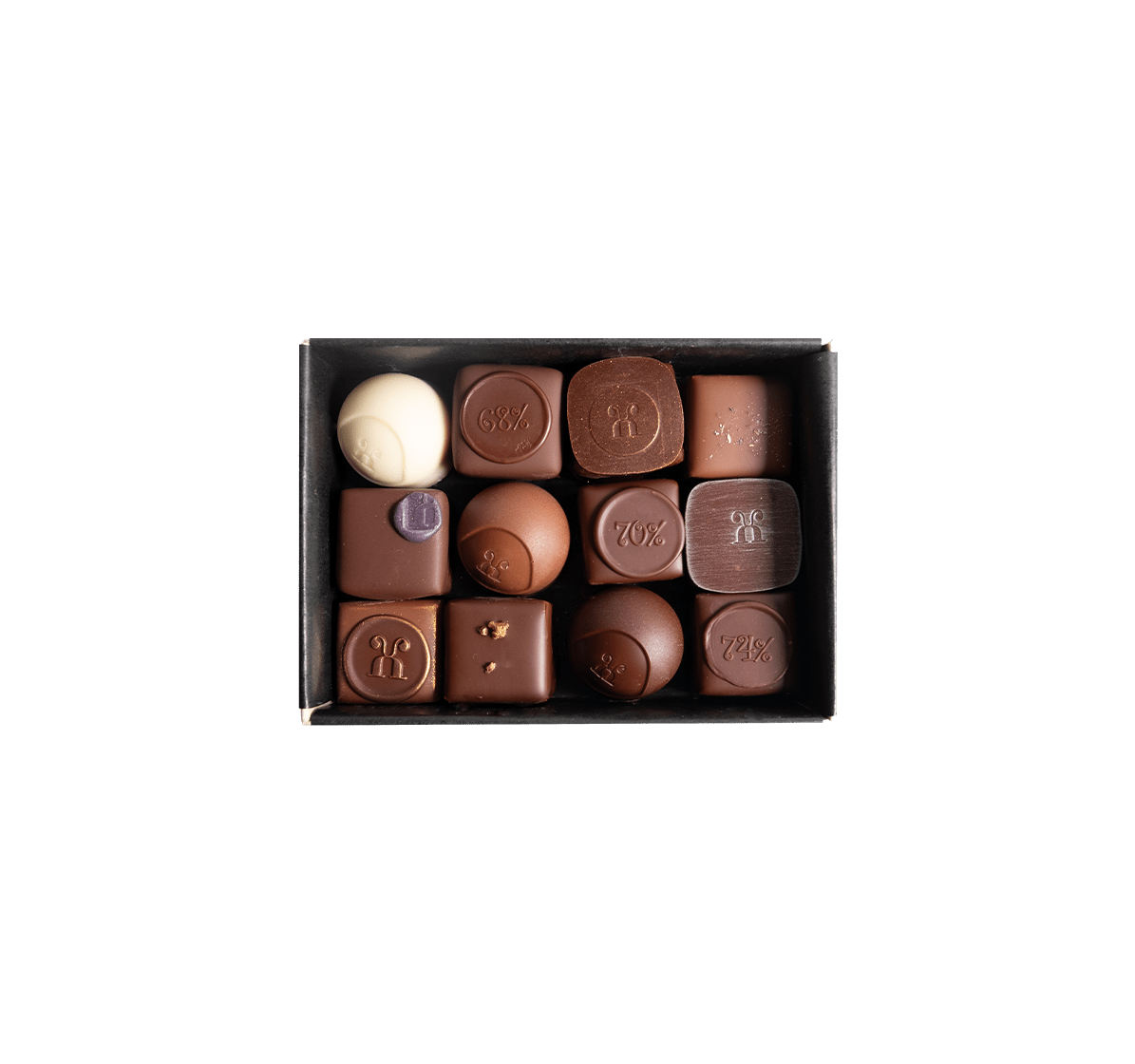 Pralinen assortiert Sommer, 12 Stück