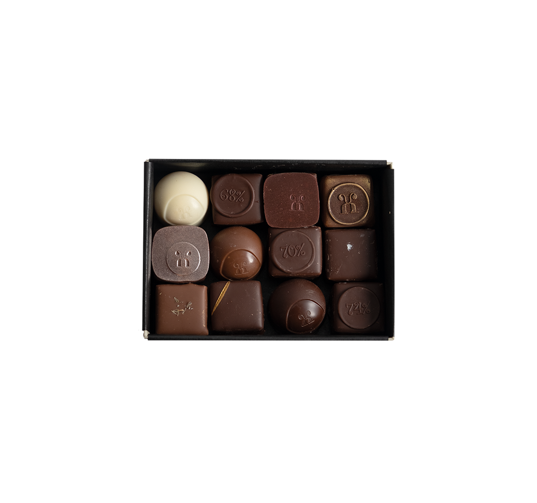 Coffret de 12 chocolats printaniers assortis