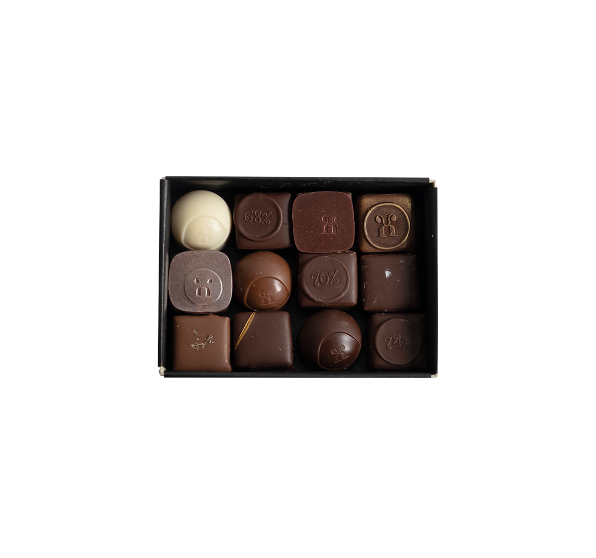 Coffret de 12 chocolats printaniers assortis