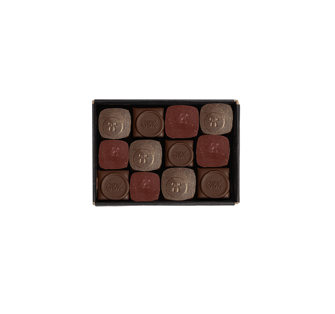 Coffret de 12 chocolats d'automne vegan