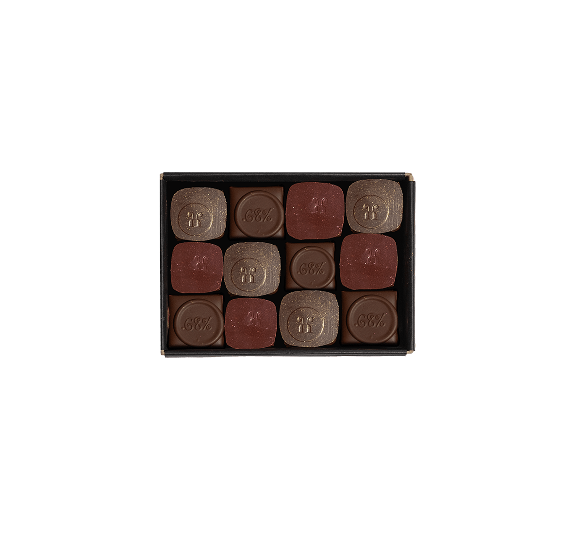Coffret de 12 chocolats d'automne vegan