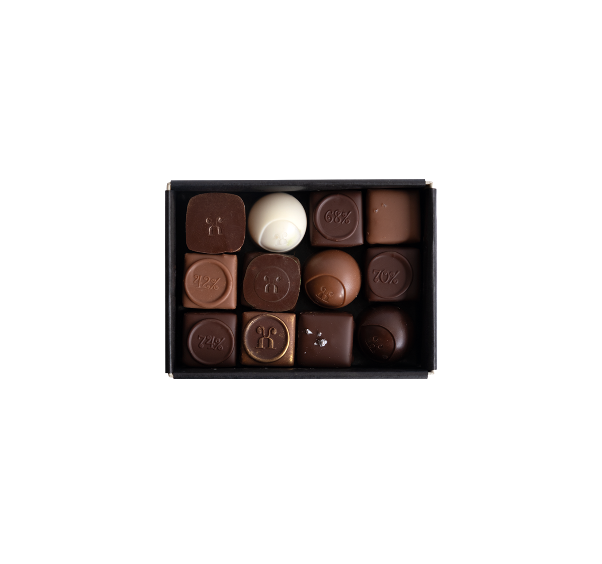 Pralinen assortiert Winter, 12 Stück