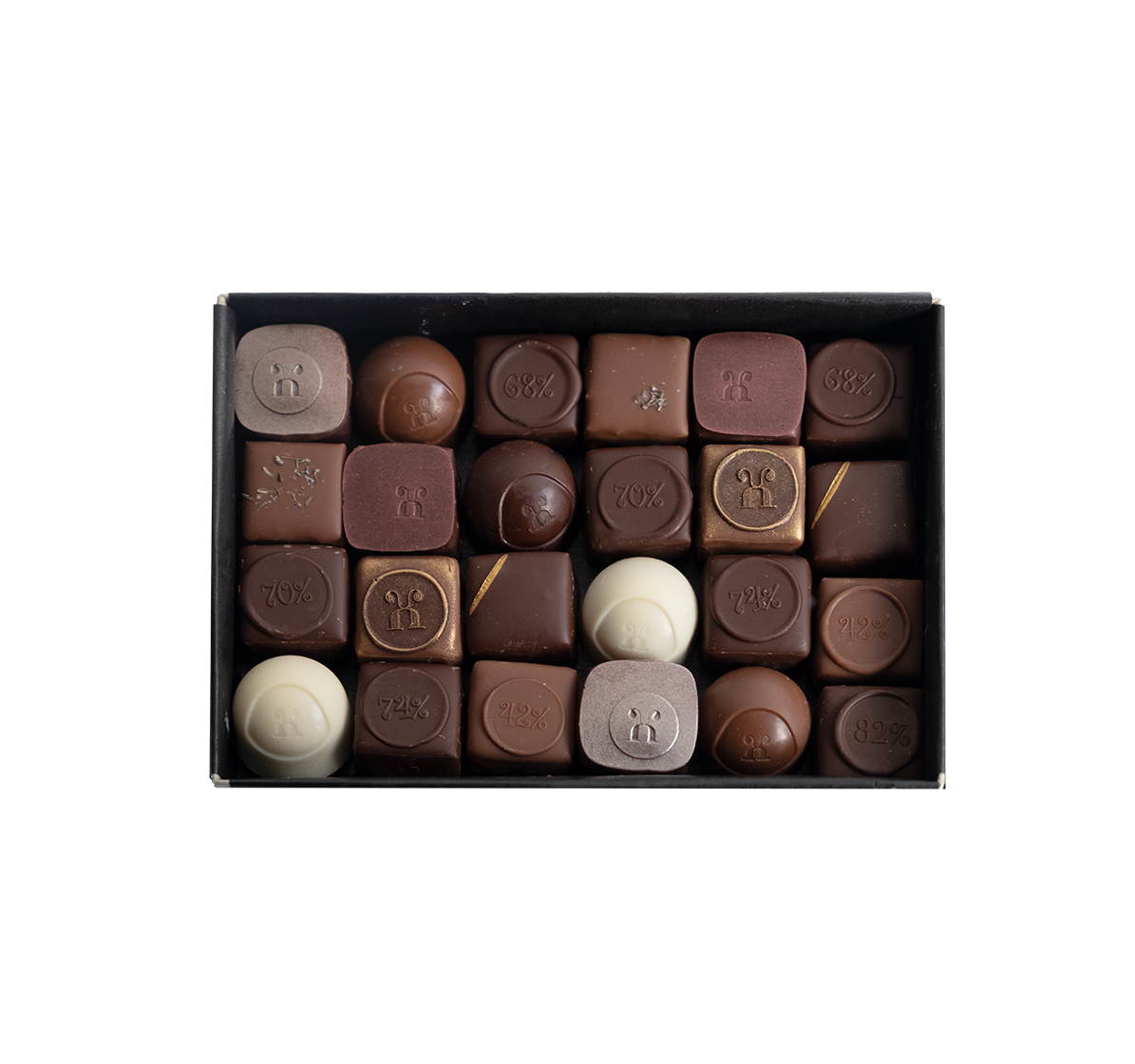 Coffret de 24 chocolats printaniers assortis, sans alcool