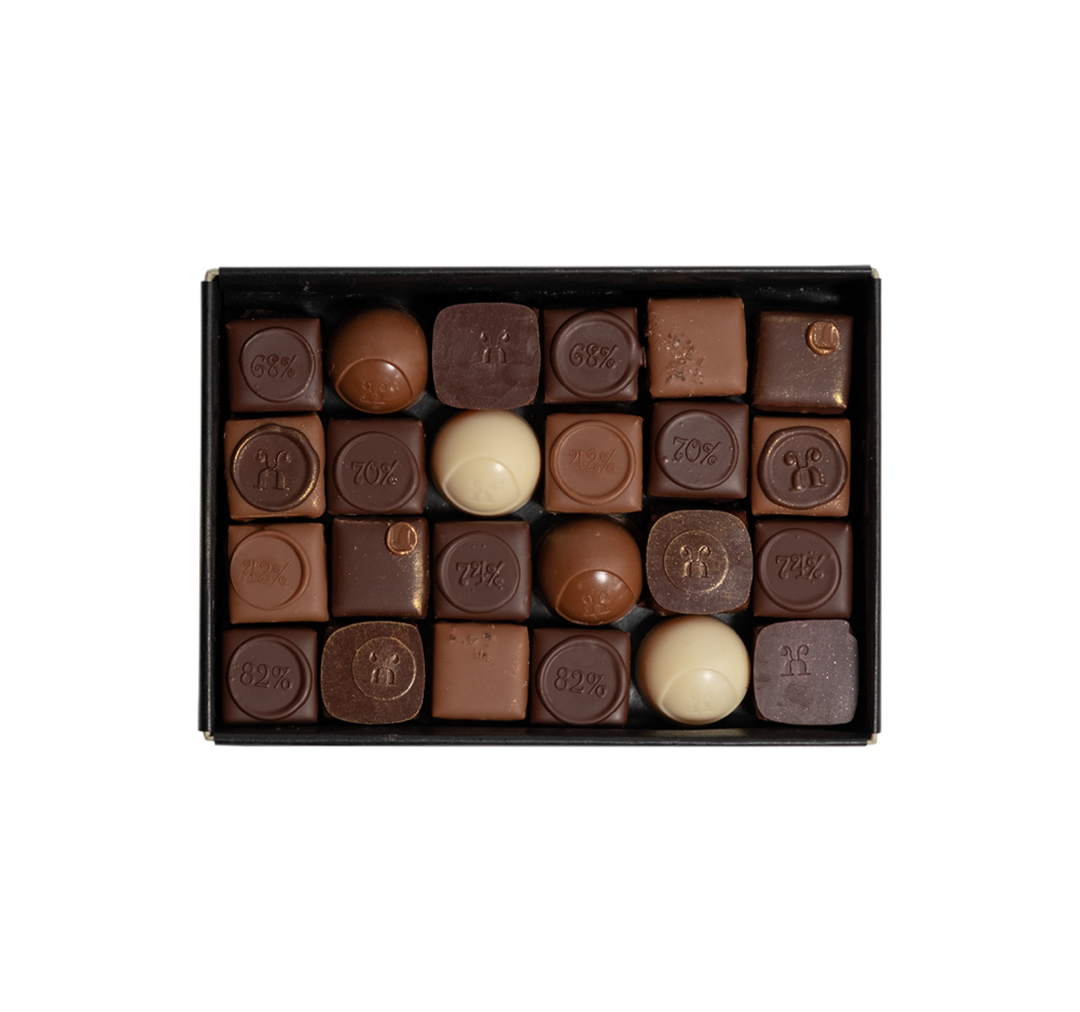 Box of 24 assorted alcohol-free autumn chocolates