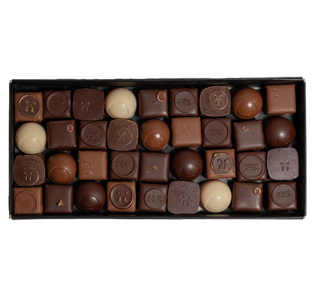 Box of 36 assorted autumn chocolates