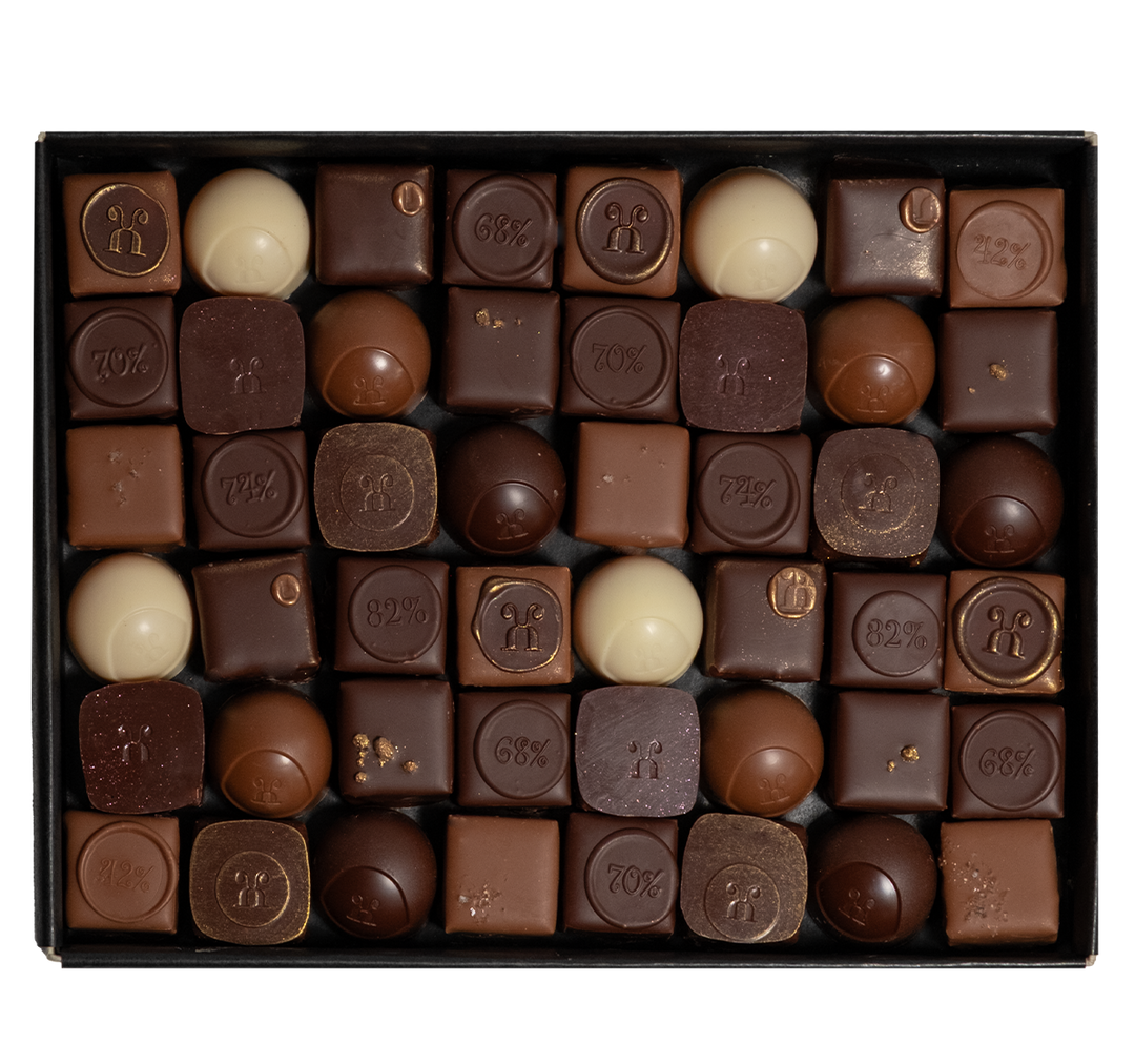 Boxes with 48 assorted autumn chocolates