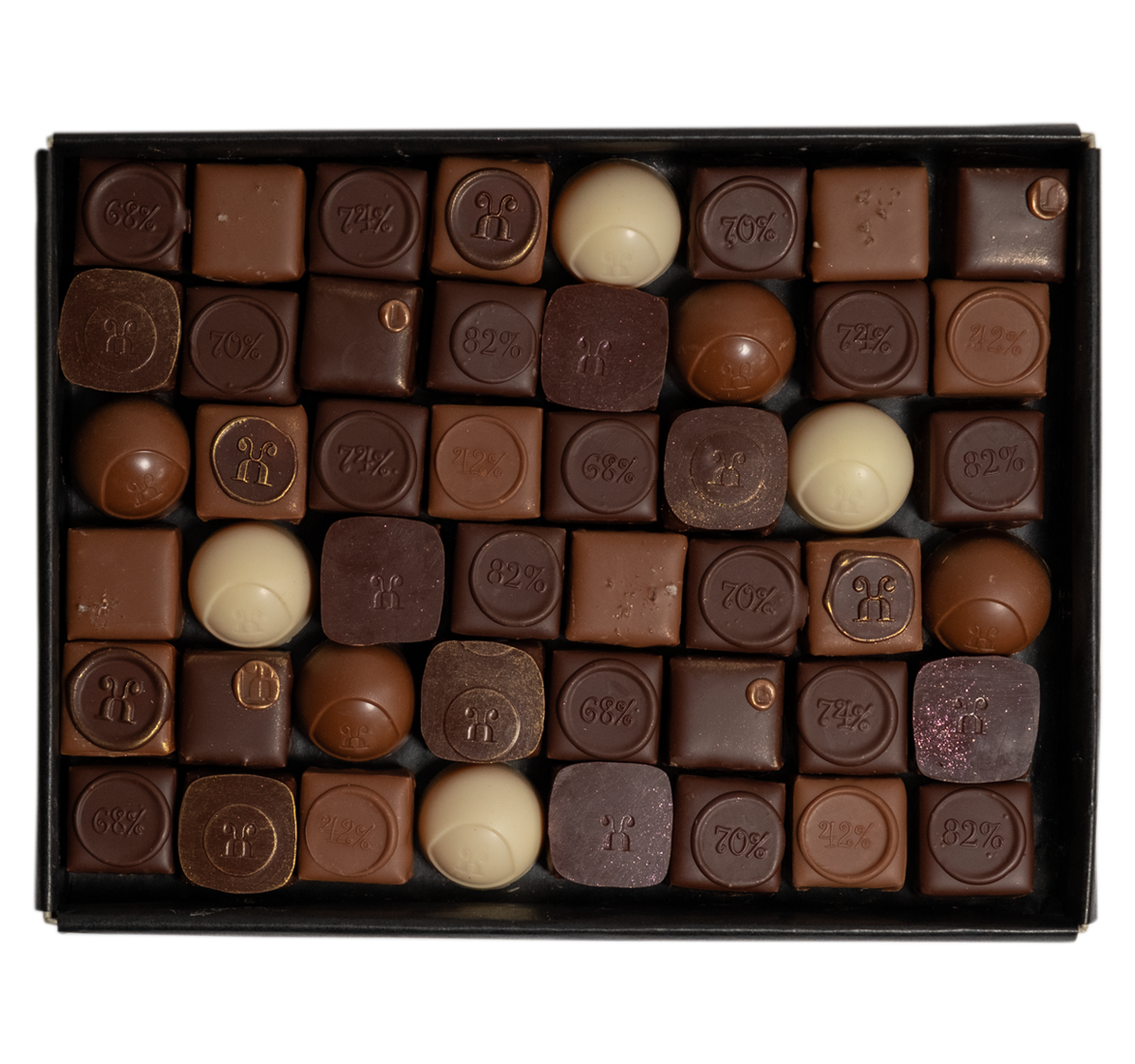 Coffrets de 48 chocolats d'automne assortis