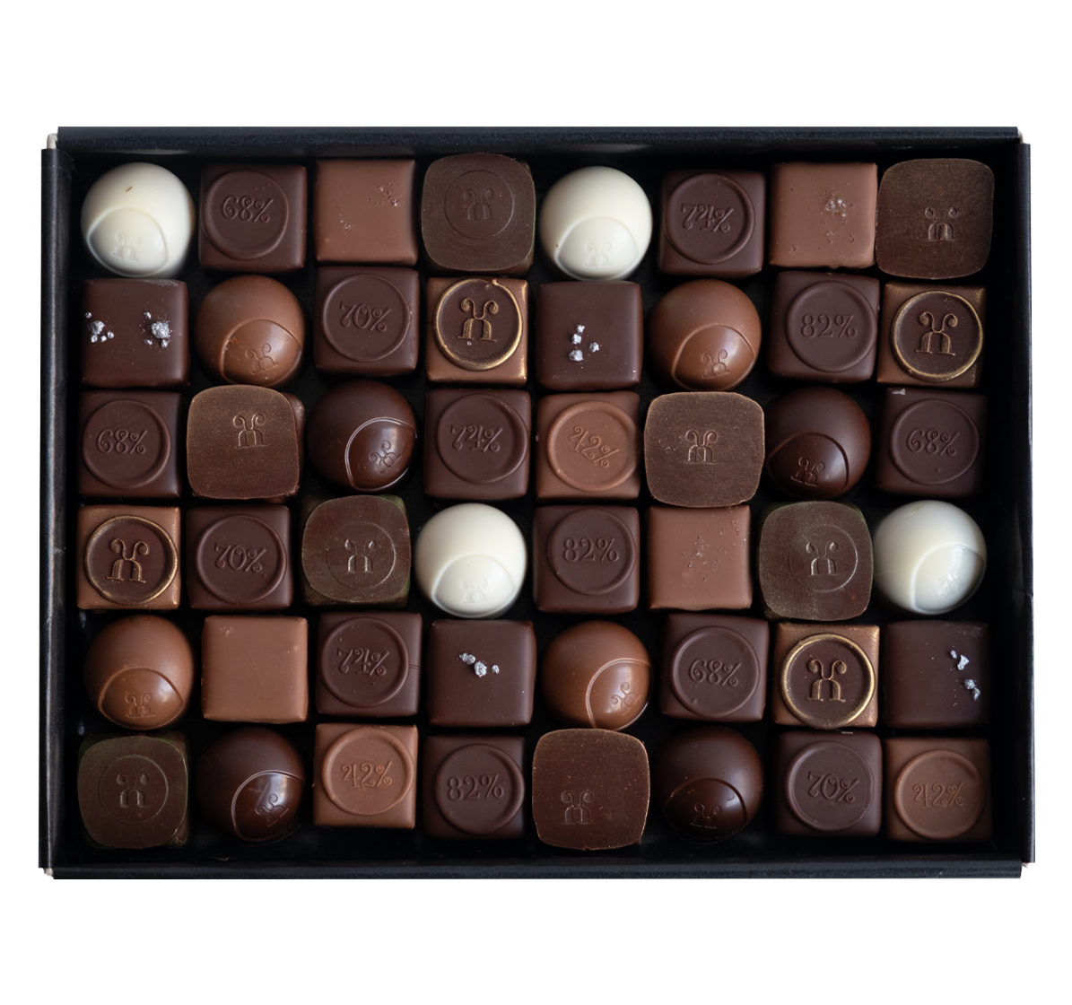 Pralinen assortiert Winter, 48 Stück